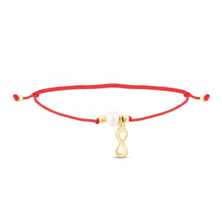 14 Ayar İncili Sonsuzluk Altın İpli Bileklik