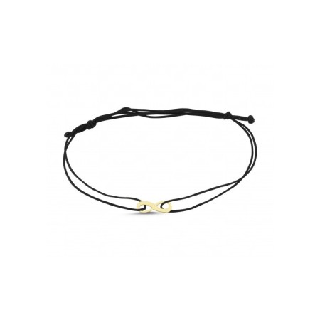 14 Ayar Sonsuzluk Figürlü Siyah İpli Altın Bileklik