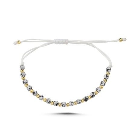 14 Ayar Dorikalı Beyaz Altın İpli Bileklik