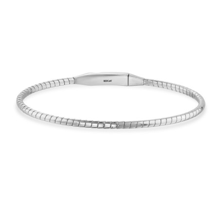 14 Ayar Bent Tasarım Flex Beyaz Altın Kelepçe