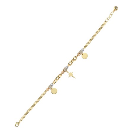14 Ayar Tasarım Yıldız Charm Altın Bileklik