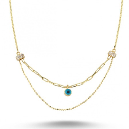 14 Ayar Göz Figürlü Altın Kolye