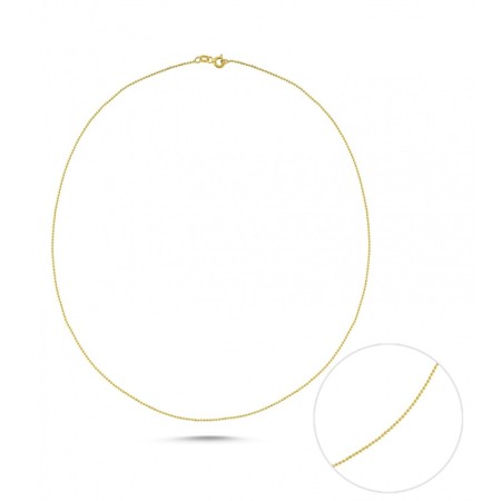 14 Ayar Toplu Sarı Altın Zincir