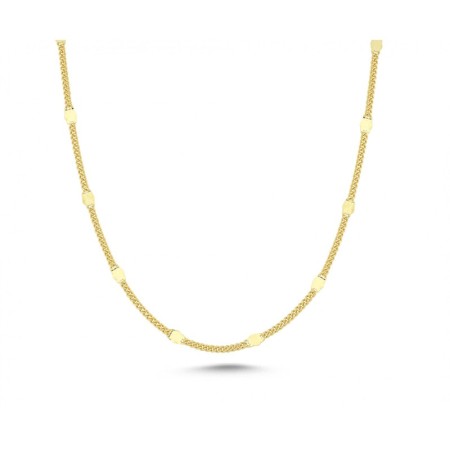 14 Ayar Benekli Sarı Altın Zincir