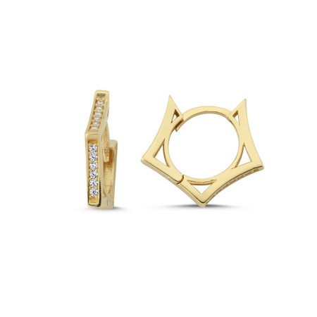 14 Ayar Yıldız Altın Küpe