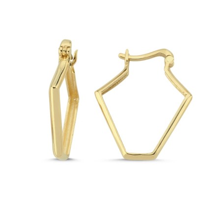 14 Ayar Geometrik Altın Küpe