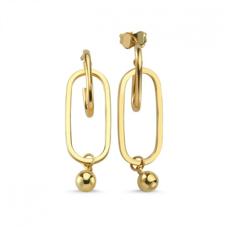 14 Ayar Sarı Altın Küpe