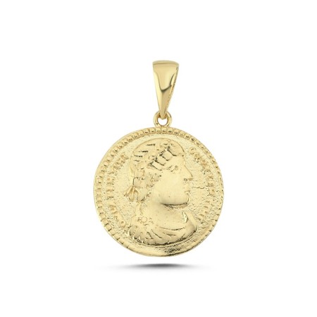 14 Ayar Antik Roma Figürlü Altın Kolye Ucu 