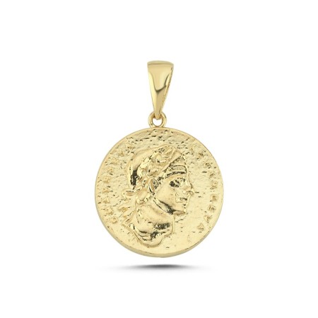 14 Ayar Antik Roma Figürlü Altın Kolye Ucu 