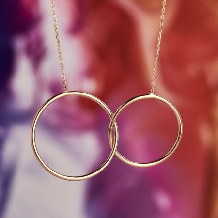 14 Ayar Sonsuz Aşk Tasarım Altın Kolye