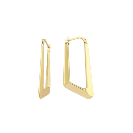 14 Ayar Taşsız Dörtgen Halka Altın Küpe