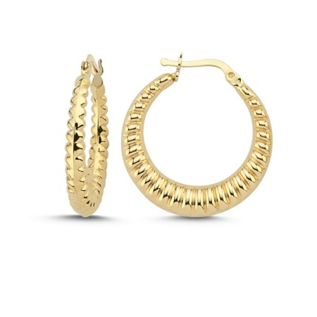 14 Ayar Perla Altın Halka Küpe