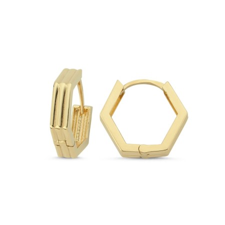 14 Ayar Geometrik Altın Küpe