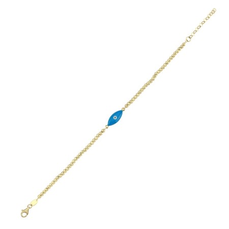 14 Ayar Göz Tasarım Dorika Altın Bileklik