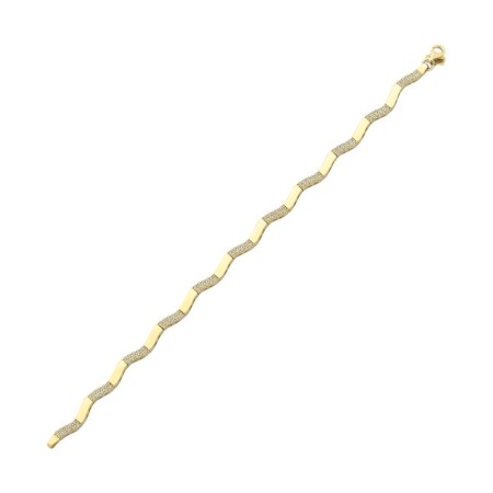 14 Ayar Taşlı Crescent Altın Bileklik