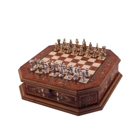 Octagon Chess Set With Figures | Rosewood 41x41x11 cm | Code: 2613