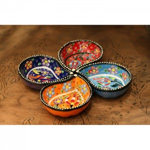 El dekoru Seramik Dip Seti 4'lü