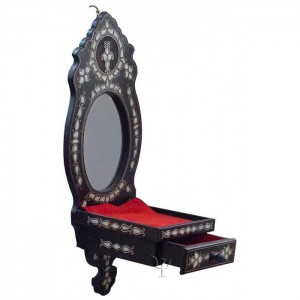 Sedef kakmalı Ahşap Telefonluk